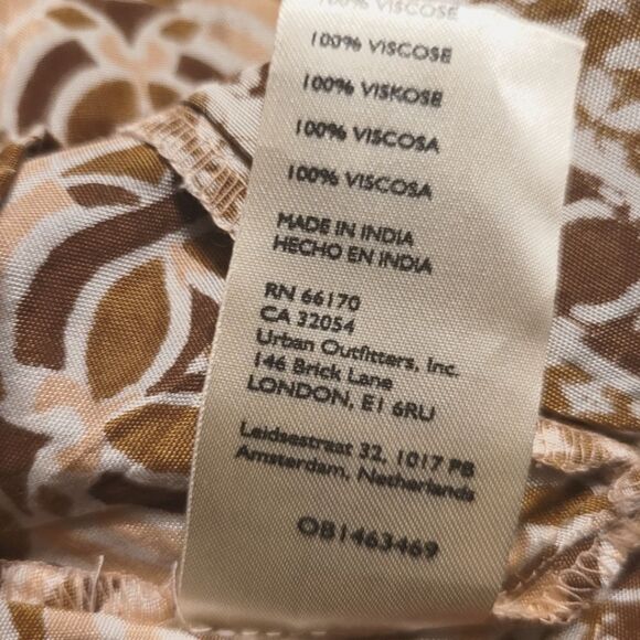 Free People Aztec Front Tie Mini Skirt Brown Cream Size 2 New - Picture 6 of 6